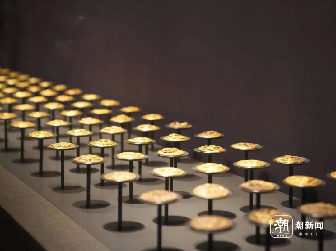 海昏侯墓葬中的黄金(潮新闻记者杨朝波/摄)